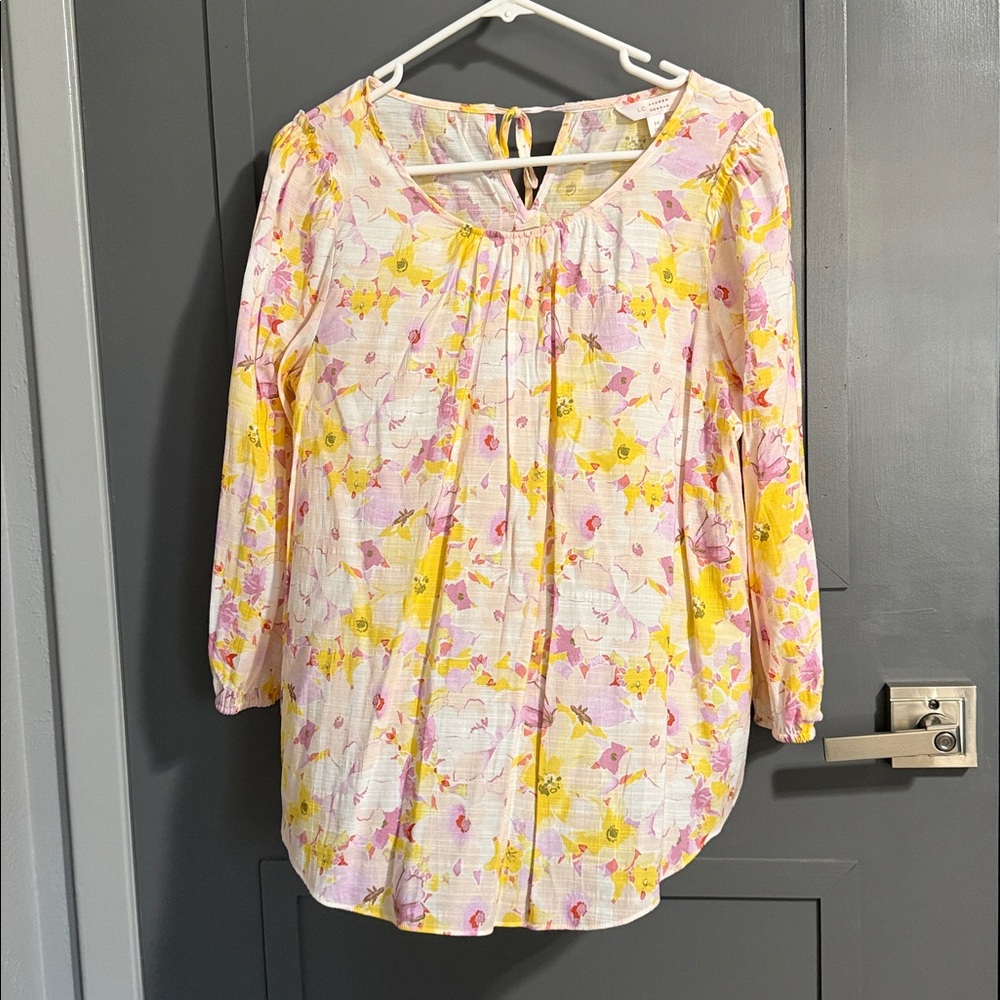 LC Lauren Conrad Pastel Floral Blouse
